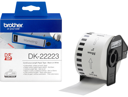 [154047] Etiqueta brother dk22223 cinta papel continuo adhesiva removible blanca 50 mm x 30,48 mt