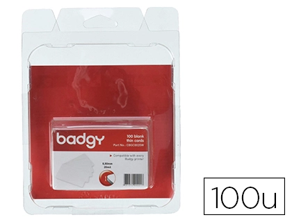 [153895] Tarjeta pvc para impresora badgy grosor 0,50 mm pack de 100 unidades