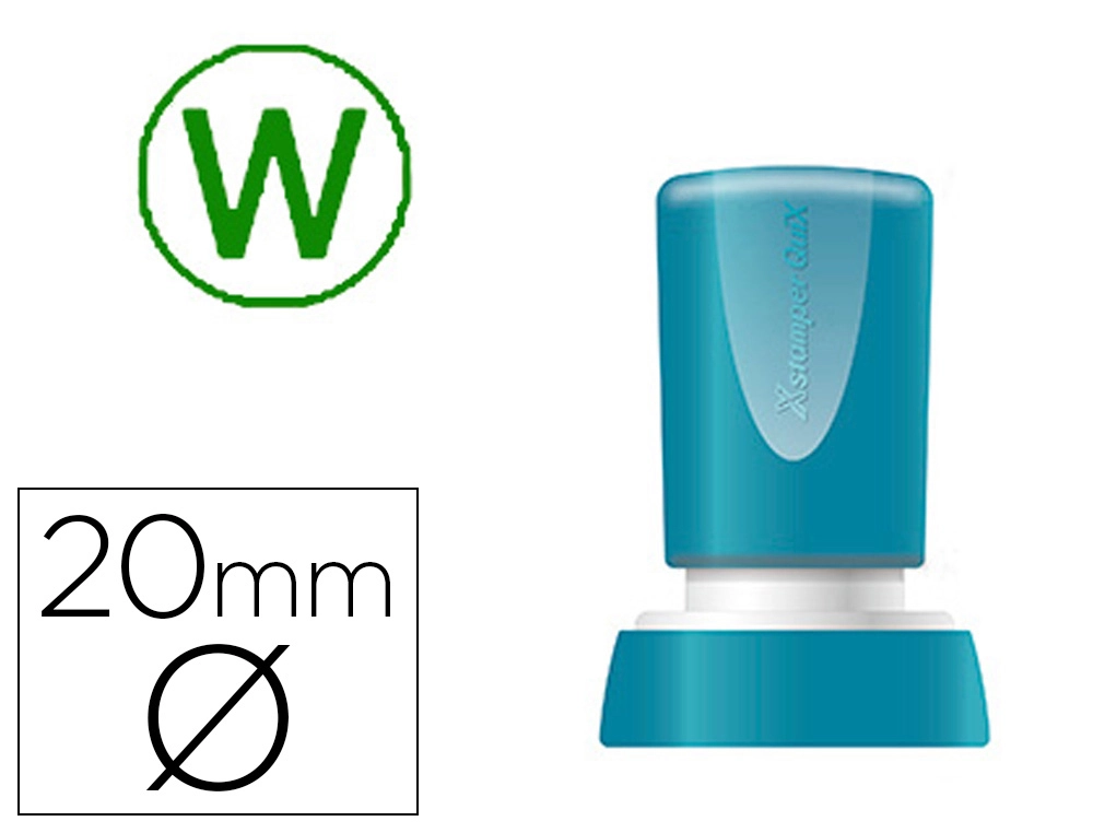 [153726] Sello x'stamper quix personalizable color verde redondo diametro 20 mm q-34