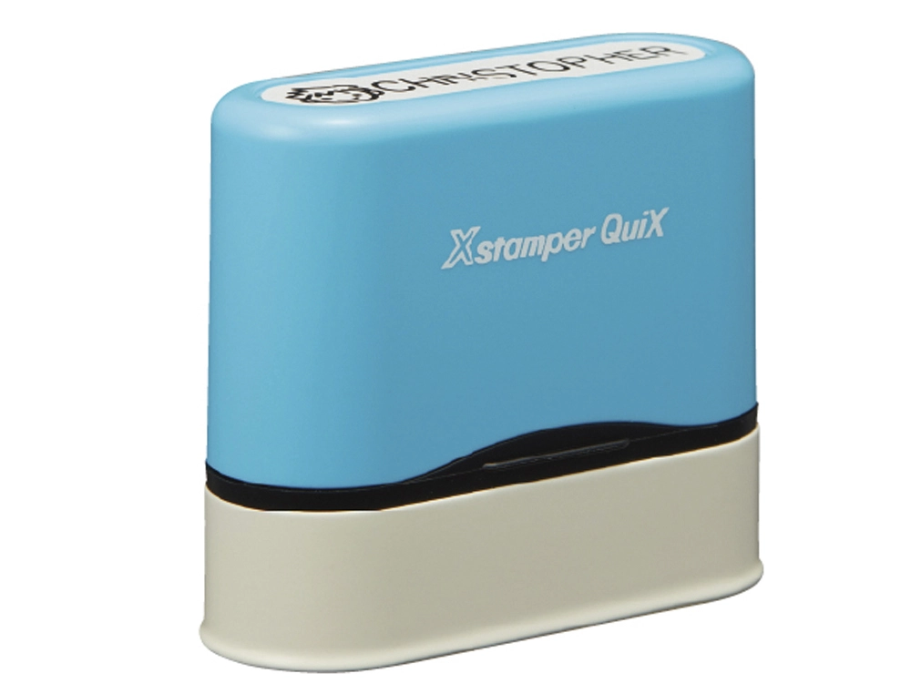 [171668] Sello x stamper quix nombre personalizable color azul 9,5x46 mm qn41