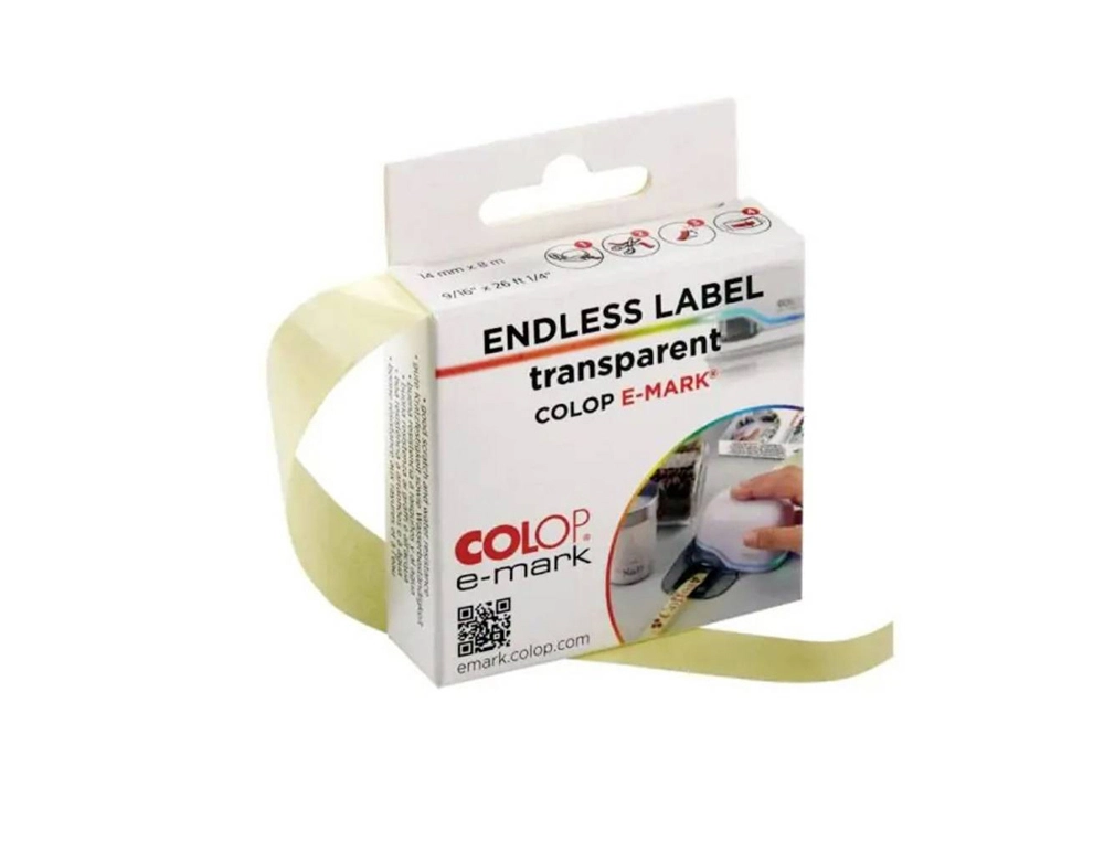 [170763] Cinta adhesiva colop polipropileno transparente brillo para impresora e-mark
