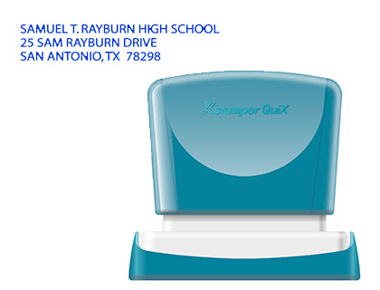 [152192] Sello x'stamper quix personalizable color azul medidas 14x60 mm q-14