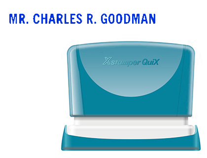 [152187] Sello x'stamper quix personalizable color azul medidas 4x60 mm q-05