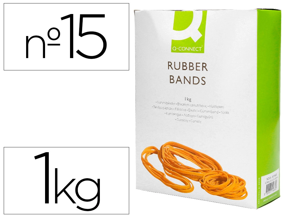 [54336] Bandas elasticas q-connect 1000 gr 150 x 9 mm numero 15