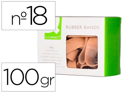 [54333] Bandas elasticas q-connect 100 gr 180 x 16 mm numero 18