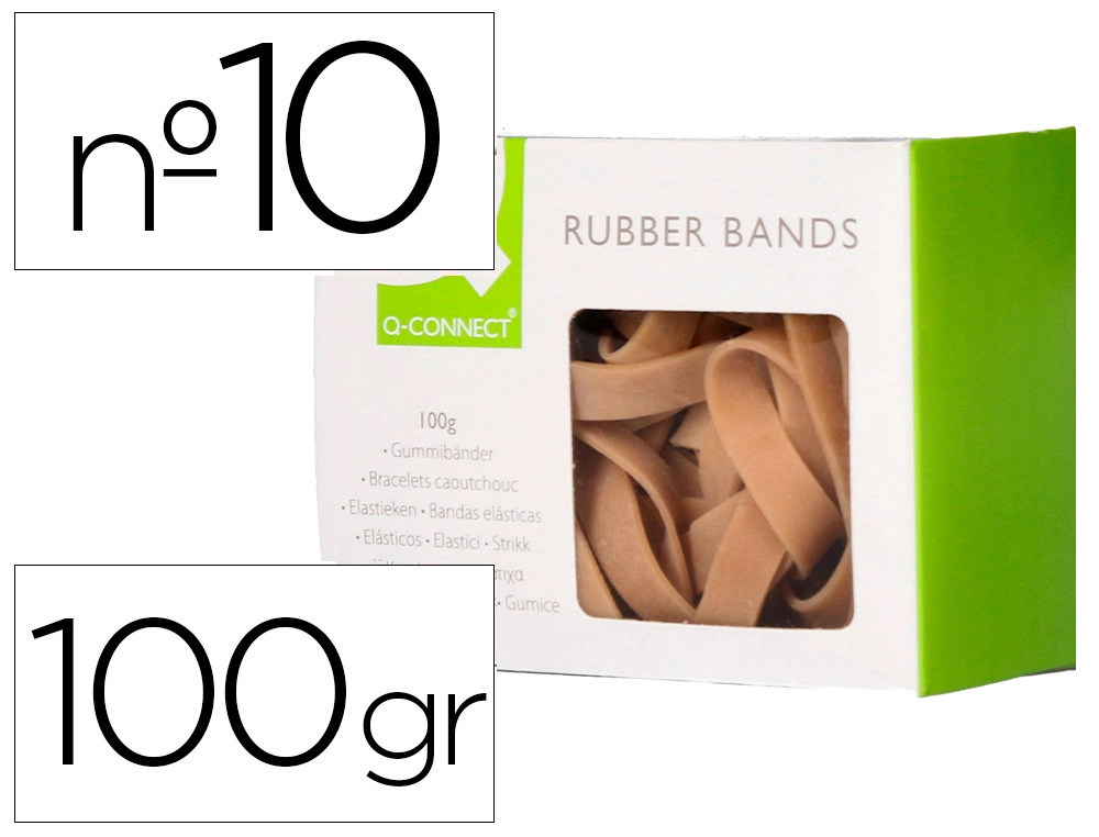 [54330] Bandas elasticas q-connect 100 gr 100x9 mm numero 10