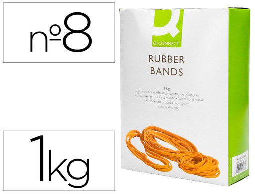 [54324] Gomillas elasticas q-connect 1000 gr numero 8 80 x 2 mm