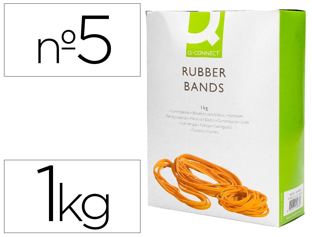 [54321] Gomillas elasticas q-connect 1000 gr numero 5 50 x 2 mm