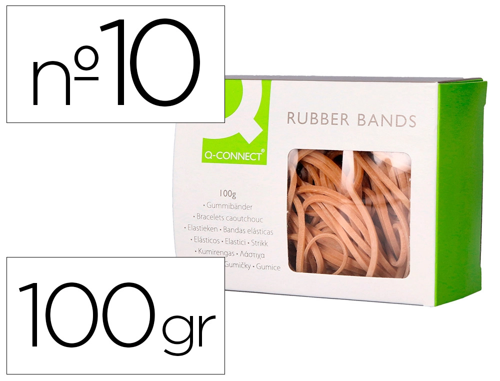 [54315] Gomillas elasticas q-connect 100 gr numero 10 100 x 2 mm