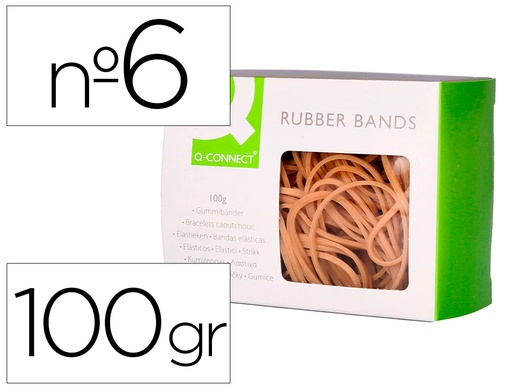 [54311] Gomillas elasticas q-connect 100 gr numero 6 60 x 2 mm