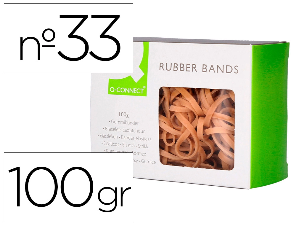 [73400] Gomillas elasticas q-connect 100 gr numero 33 90 x 3 mm