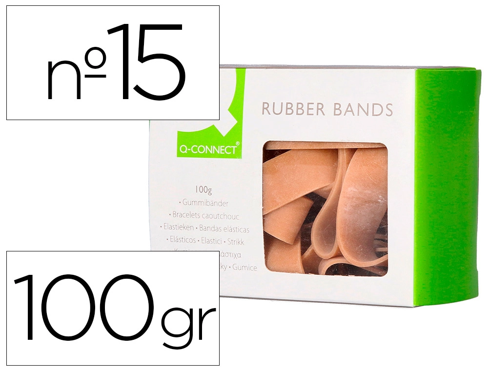 [154526] Bandas elasticas q-connect 100 gr 150x10 mm numero 15