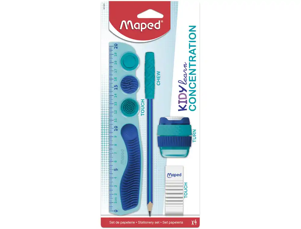 [174181] Kit escolar maped kidylearn concentration azul 4 piezas