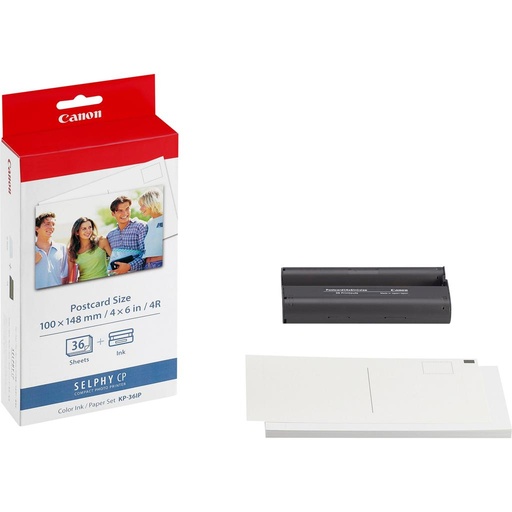 [3575] [7737A001] Canon Video-Impresora CP-100 Cart. + Papel, 10 x 15mm, 36 Hojas