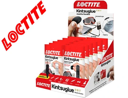 [151312] Masilla reparadora loctite kintsu glue expositor 16 unidades 8 blancas y 8 negras