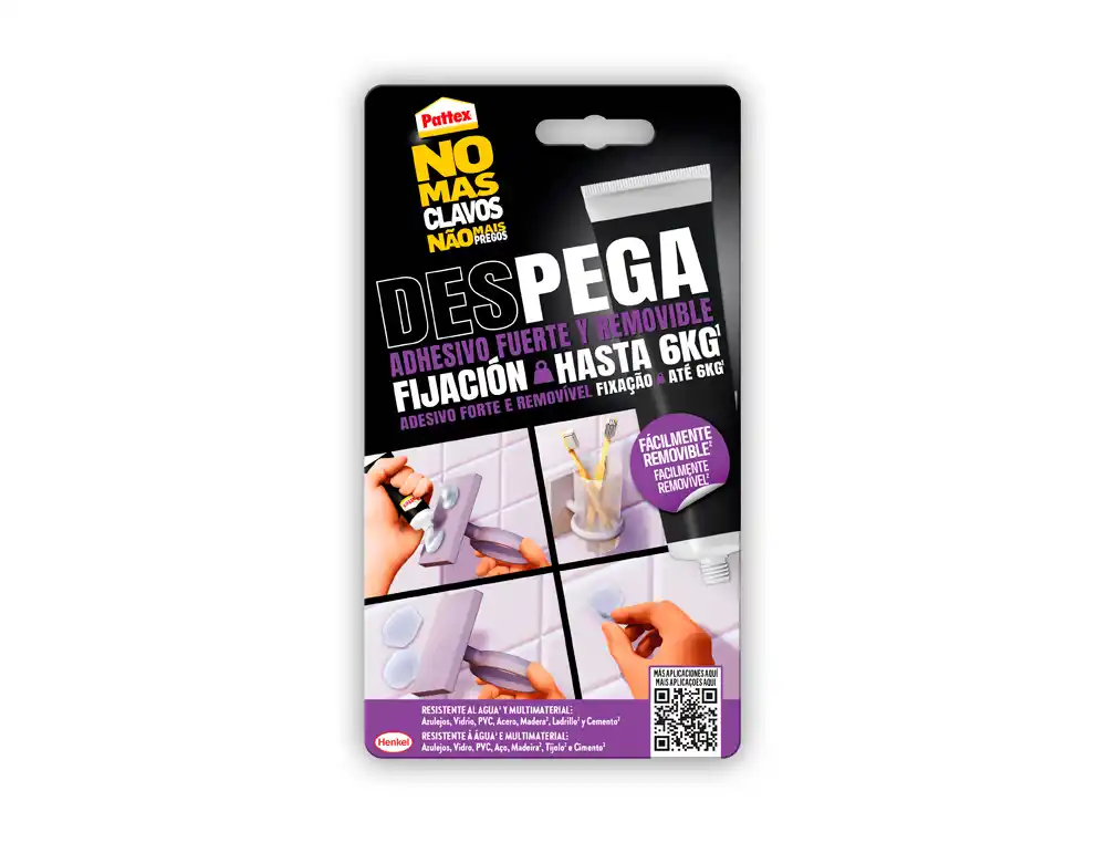 [173581] Adhesivo pattex pega despega no mas clavo hasta 6 kg blister de 12 unidades