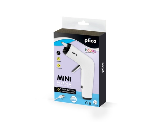 [173346] Pistola termofusible plico mini con bateria
