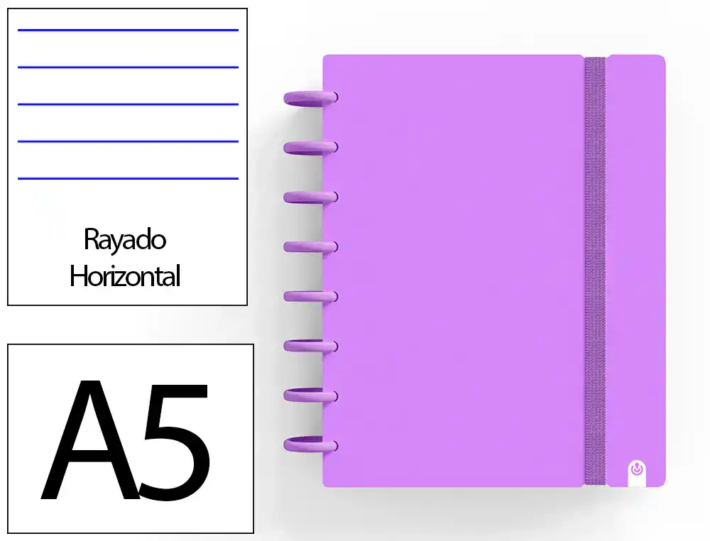 [175090] Cuaderno ingeniox foam a5 80h rayado horizontal violeta