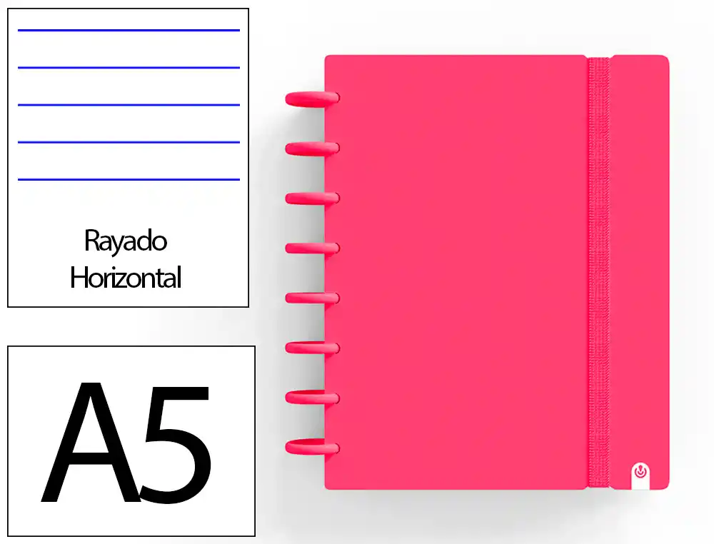 [175086] Cuaderno ingeniox foam a5 80h rayado horizontal rojo