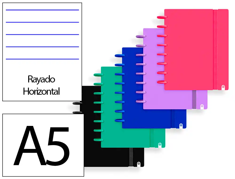 [175081] Cuaderno ingeniox foam a5 80h rayado horizontal colores intense surtidos