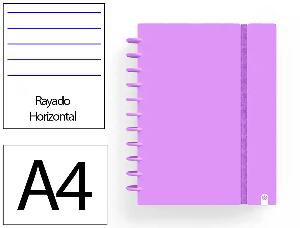 [175078] Cuaderno ingeniox foam a4 80h rayado horizontal violeta