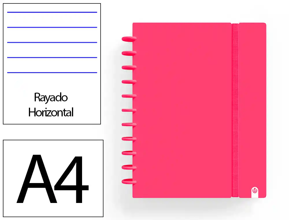 [175074] Cuaderno ingeniox foam a4 80h rayado horizontal rojo