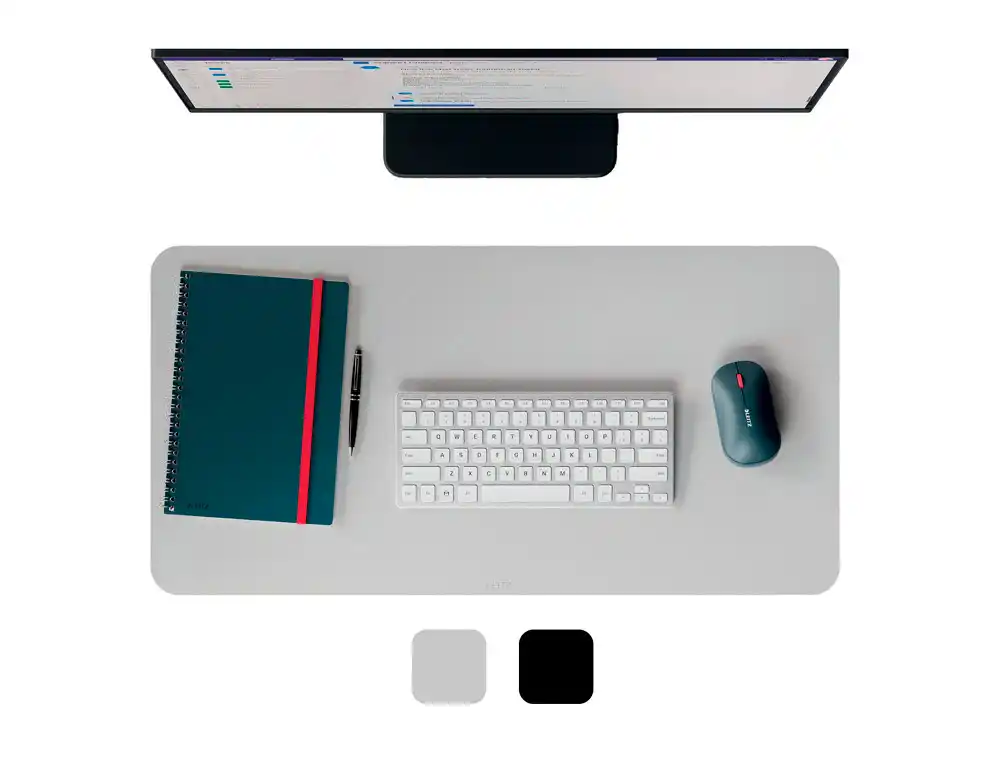 [175182] Alfombrilla de escritorio leitz piel reciclada color gris claro 700x360 mm