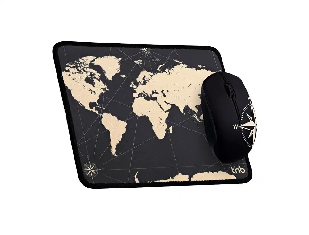 [175409] Alfombrilla de raton + raton inalambrico tnb travel optico 1600 dpi