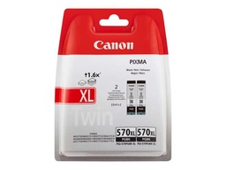 [0318C007] Canon PGI570XL Negro Pack de 2 Cartuchos de Tinta Originales - 0318C007 (2x 500 Páginas)