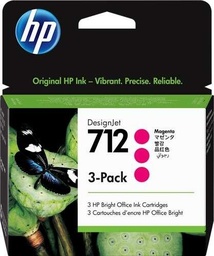 [3ED78A] HP 712 Magenta Pack de 3 Cartuchos de Tinta Originales - 3ED78A (3x 29 ml)