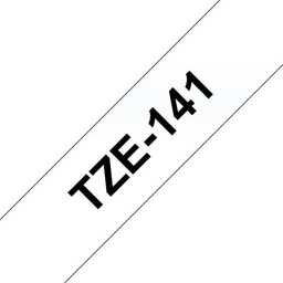[BR-TZE141] Brother TZe141 Cinta Laminada Generica de Etiquetas - Texto negro sobre fondo transparente - Ancho 18mm x 8 metros (Ancho 18mm / 8 metros)