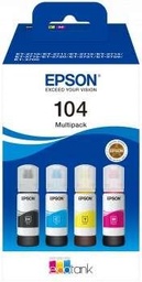 [C13T00P640] Epson 104 Pack de 4 Botellas de Tinta Originales - C13T00P640 (260 ml)