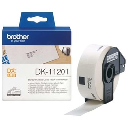 [DK11201] Brother DK11201 - Etiquetas Originales Precortadas de Direccion - 29x90 mm - 400 Unidades - Texto negro sobre fondo blanco (400 uds / 29x90 mm)