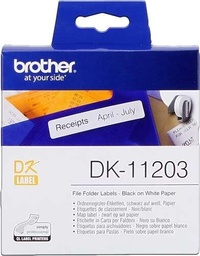 [DK11203] Brother DK11203 - Etiquetas Originales Precortadas para Carpetas - 17x87 mm - 300 Unidades - Texto negro sobre fondo blanco (300 uds / 17x87 mm)