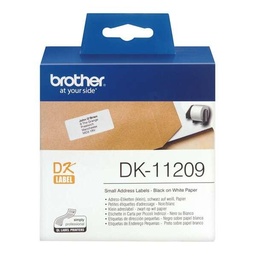 [DK11209] Brother DK11209 - Etiquetas Originales Precortadas de Direccion Pequeñas - 29x62 mm - 800 Unidades - Texto negro sobre fondo blanco (800 uds / 29x62 mm)