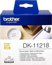 [DK11218] Brother DK11218 - Etiquetas Originales Precortadas Circulares - 24 mm de Diametro - 1000 Unidades - Texto negro sobre fondo blanco (1000 uds / Circulares Ø 24 mm)